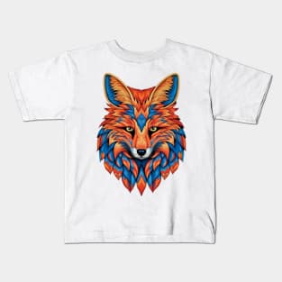Spectrum Fox: Radiant Op Art Red Fox Design Kids T-Shirt